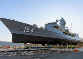 HMAS Parramatta at Henderson Maritime Precinct. Image: BAE Systems