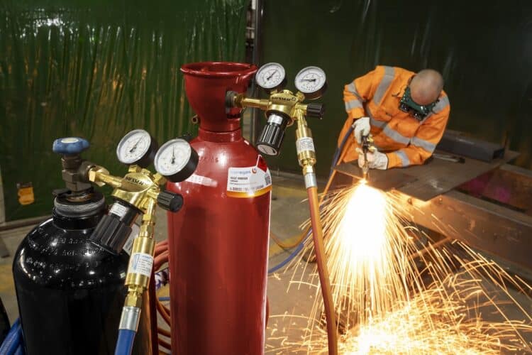 Coregas’ H2Cut Oxyfuel Technology is emerging as a practical solution in this industrial space. Images: Coregas and Messer Cutting Systems
